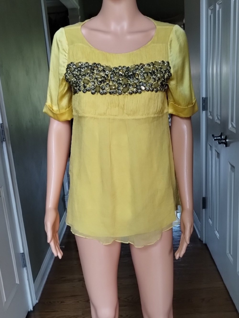 Yellow Embellished Alice+Olivia Top